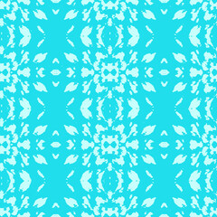 Blue and white watercolor ornament painted with watercolor on paper.