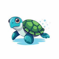 Turtle in cartoon, doodle style. Isolated 2d vector illustration in logo, icon, sketch style, Eps 10. AI Generative