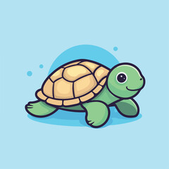 Turtle in cartoon, doodle style. Isolated 2d vector illustration in logo, icon, sketch style, Eps 10. AI Generative