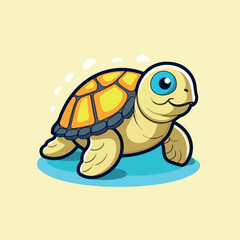 Turtle in cartoon, doodle style. Isolated 2d vector illustration in logo, icon, sketch style, Eps 10. AI Generative