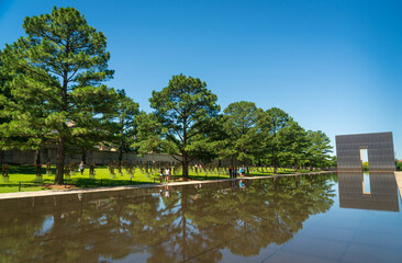 Monument and Reflection Pool at Oklahoma City National Memorial