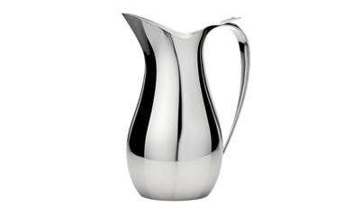 Modern Elegance Stainless Steel Contemporary Jug on a White or Clear Surface PNG Transparent Background