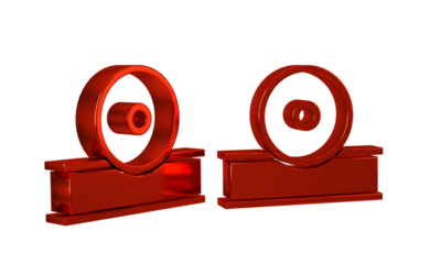 Red Otolaryngological head reflector icon isolated on transparent background. Equipment for inspection the patient's ear, throat and nose.