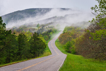Winding Road at Talimena Scenic Drive, National Scenic Byway