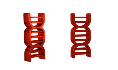 Red DNA symbol icon isolated on transparent background.
