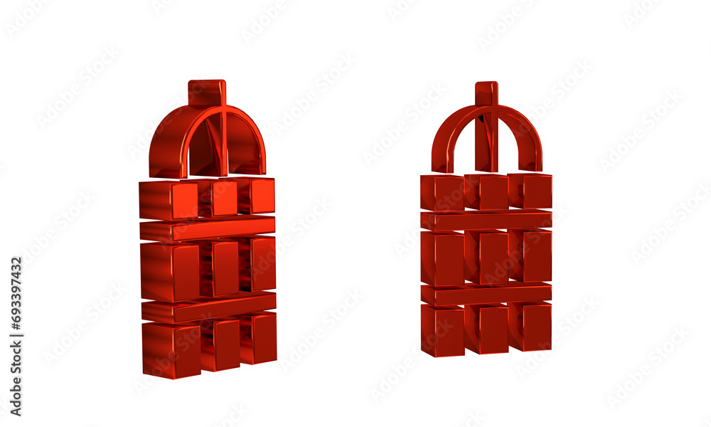 Poster red detonate dynamite bomb stick and timer clock icon isolated on transparent background. time bomb 