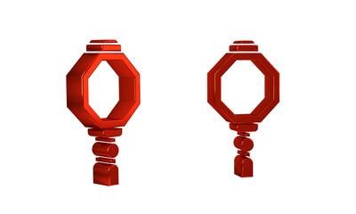 Red Chinese paper lantern icon isolated on transparent background.