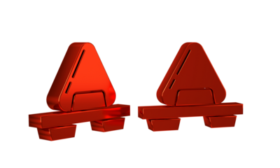 Red Sushi on cutting board icon isolated on transparent background. Asian food sushi on wooden board.