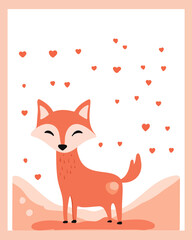 Children's card with a fox