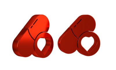 Red Pills for potency, aphrodisiac icon isolated on transparent background. Sex pills for men and women.