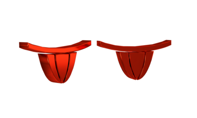 Red Woman panties icon isolated on transparent background. Girls underpants. Lady lingerie.