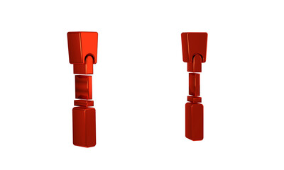 Red Leather whip icon isolated on transparent background. Fetish accessory. Sex toy for adult.