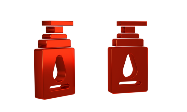Red Personal lubricant icon isolated on transparent background. Lubricating gel. Cream for erotic sex games. Tube with package box.