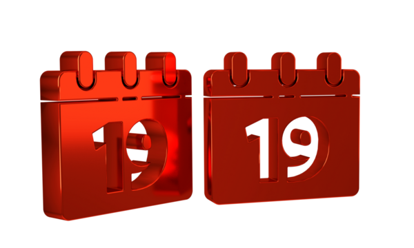 Red Calendar with Happy Easter icon isolated on transparent background. Spring Christian Holiday symbol.