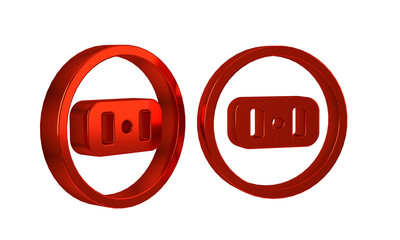 Red Electrical outlet icon isolated on transparent background. Power socket. Rosette symbol.
