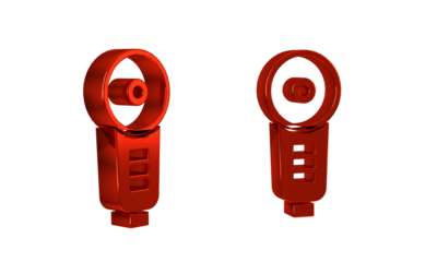 Red Angle grinder icon isolated on transparent background.