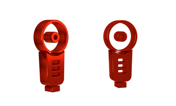 Red Angle grinder icon isolated on transparent background.