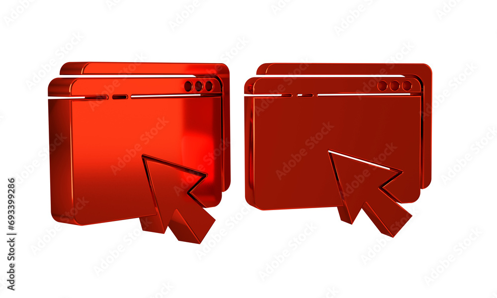 Poster red web design and development concepts icon isolated on transparent background.