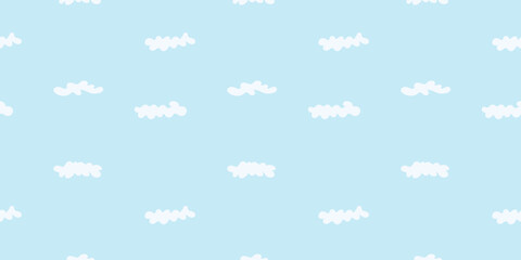 Seamless pattern with clouds on a blue background