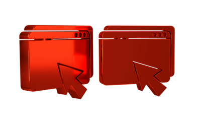 Red Web design and development concepts icon isolated on transparent background.