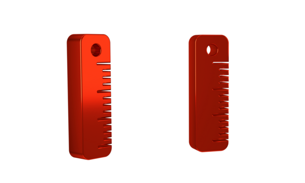 Red Ruler icon isolated on transparent background. Straightedge symbol. - Powered by Adobe