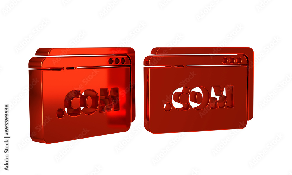 Poster red website template icon isolated on transparent background. internet communication protocol.