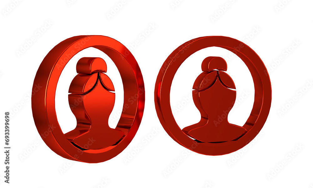 Poster red create account screen icon isolated on transparent background.
