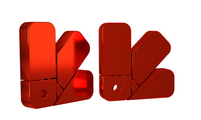 Red Color palette guide icon isolated on transparent background.