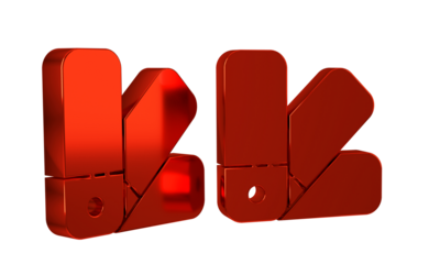 Red Color palette guide icon isolated on transparent background.