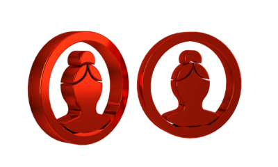 Red Create account screen icon isolated on transparent background.