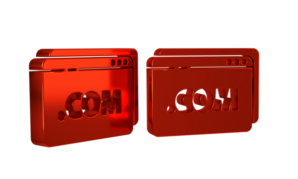 Red Website template icon isolated on transparent background. Internet communication protocol.