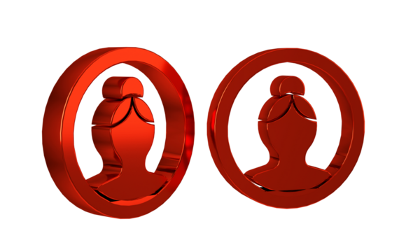 Red Create account screen icon isolated on transparent background.