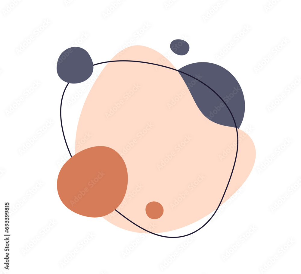 Aufkleber abstract organic background. modern natural frame from circled geometric shapes, smooth blots. fluid