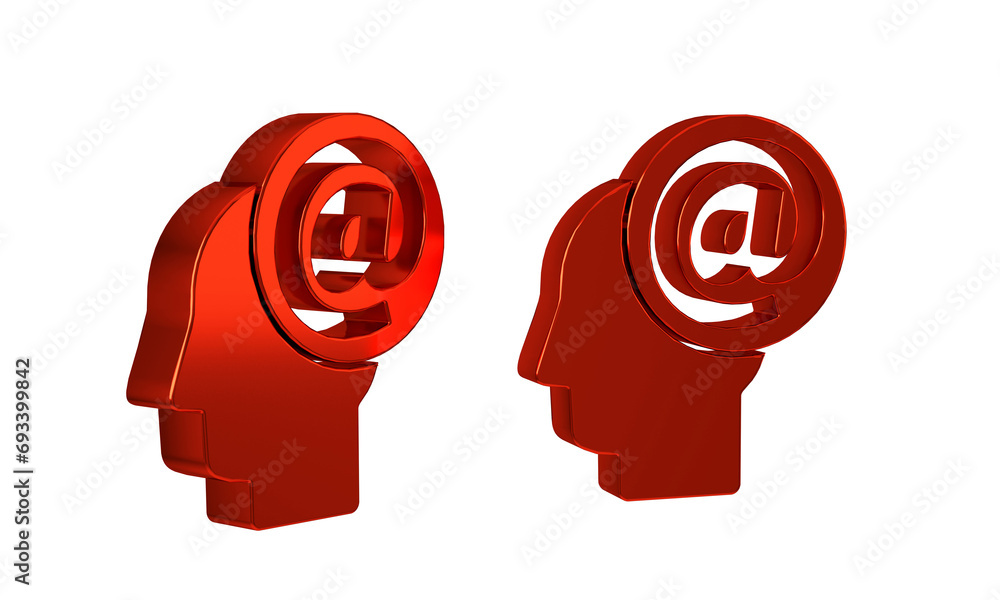 Poster red mail and e-mail icon isolated on transparent background. envelope symbol e-mail. email message s