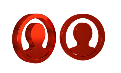 Red Create account screen icon isolated on transparent background.