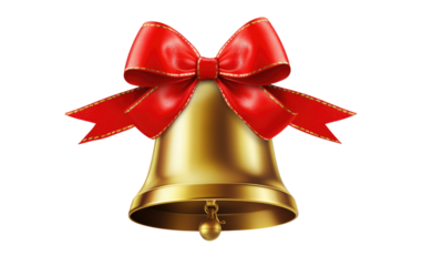 Bell Ornament Festive Christmas Decoration on a White or Clear Surface PNG Transparent Background