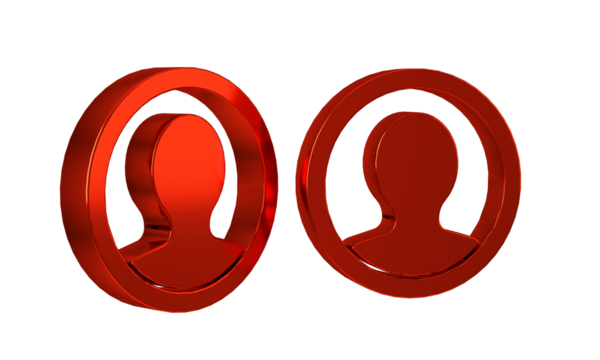 Red Create account screen icon isolated on transparent background. - Powered by Adobe