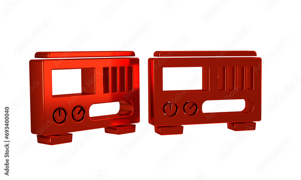 Poster red electrical measuring instruments icon isolated on transparent background. analog devices. electr