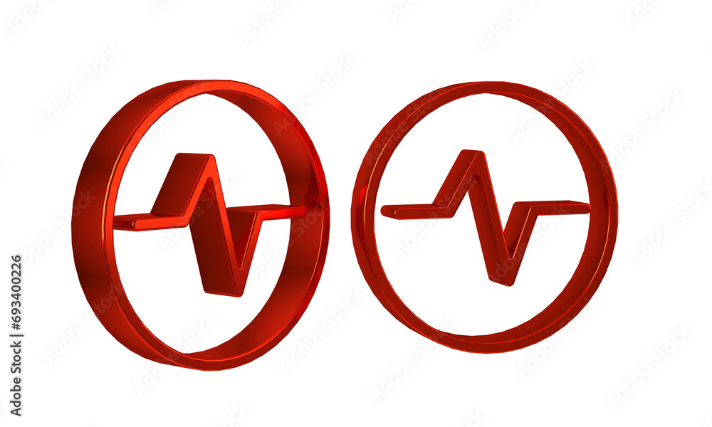 Poster red electric circuit scheme icon isolated on transparent background. circuit board.
