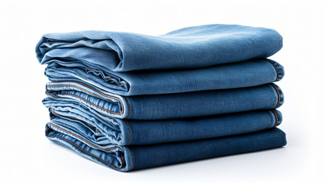Blue jeans on a white background