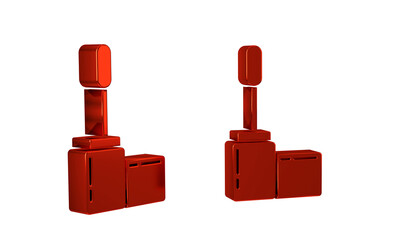 Red Mascara brush icon isolated on transparent background.