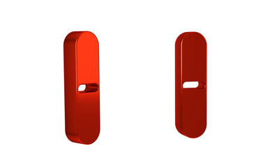 Red Nail file icon isolated on transparent background. Manicure tool.