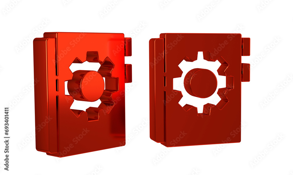 Poster red user manual icon isolated on transparent background. user guide book. instruction sign. read bef