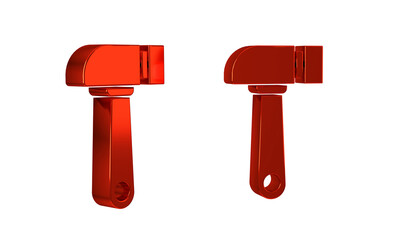 Red Hammer icon isolated on transparent background. Tool for repair.