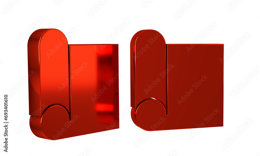 Poster red graphing paper for engineering icon isolated on transparent background.