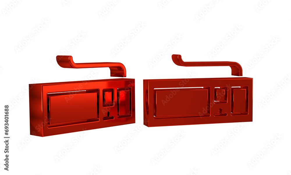 Poster red computer keyboard icon isolated on transparent background. pc component sign.
