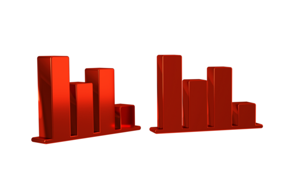 Red Pie chart infographic icon isolated on transparent background. Diagram chart sign.