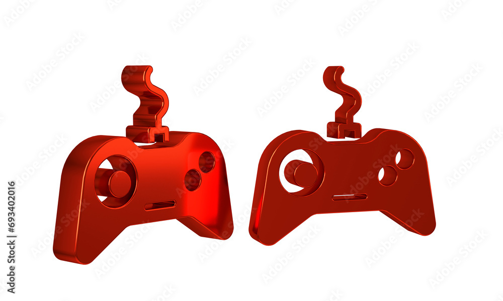 Poster red gamepad icon isolated on transparent background. game controller.