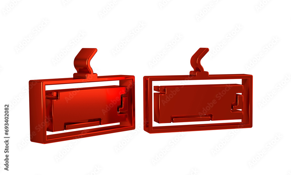 Poster red computer keyboard icon isolated on transparent background. pc component sign.