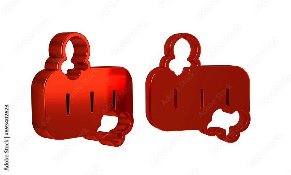 Poster Red Bar of soap with foam icon isolated on transparent background. Soap bar with bubbles.